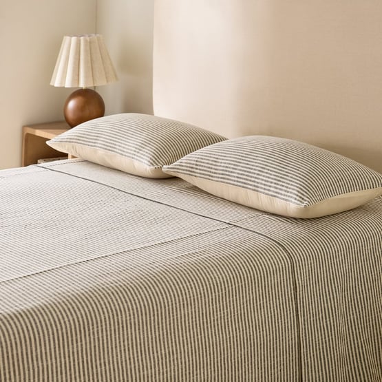 Noa Black & Natural Stripe Pillowcases
