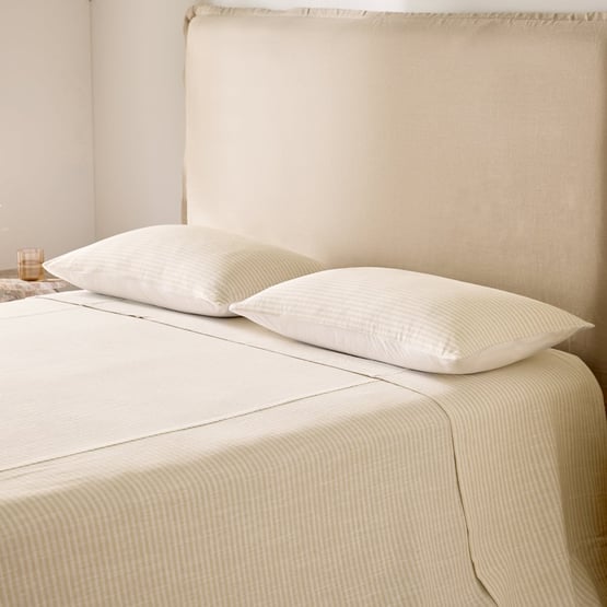 Noa Natural & White Stripe Pillowcases