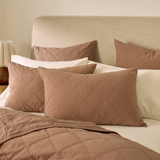 Stonewashed Cotton Fudge Quilted Pillowcases