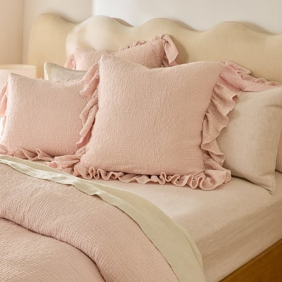 Aspen Dusty Pink Ruffle Pillowcase