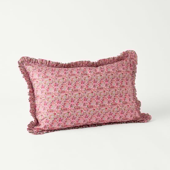 Liberty Tana Lawn™ Poppy Forest Pink & Lilac Frilled Pillowcase