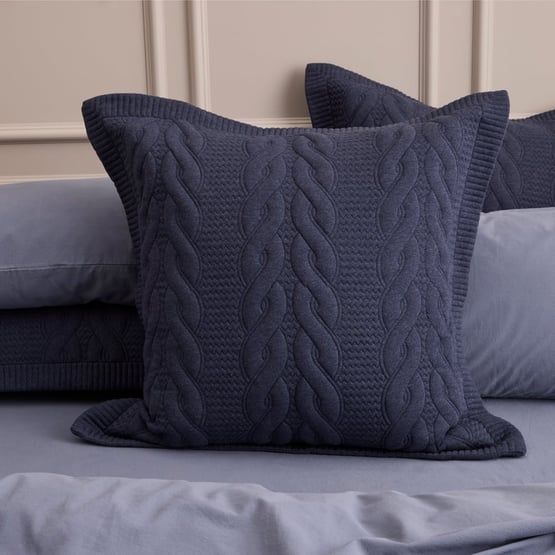 Wells Navy Quilted Jersey Pillowcases