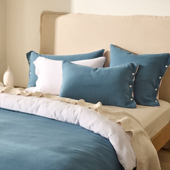 European Collection Reversible Muslin Cool Quilt Cover Separates