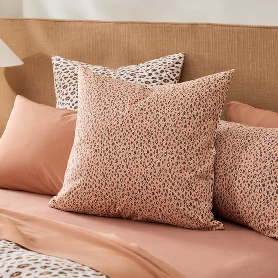 Stonewashed Cotton Sand Leopard Pillowcases