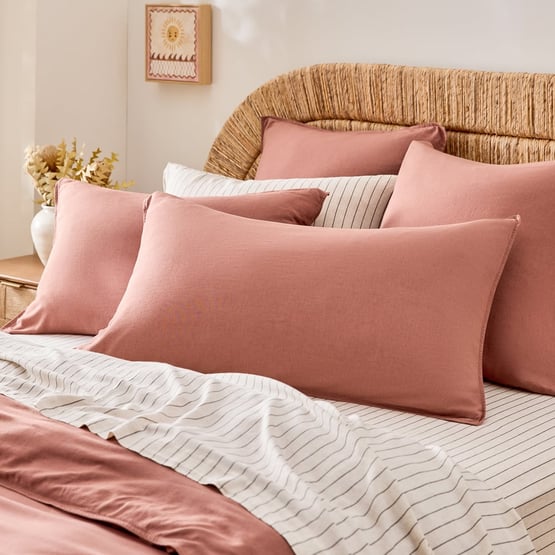 Washed Bamboo Linen Nutmeg Pillowcases