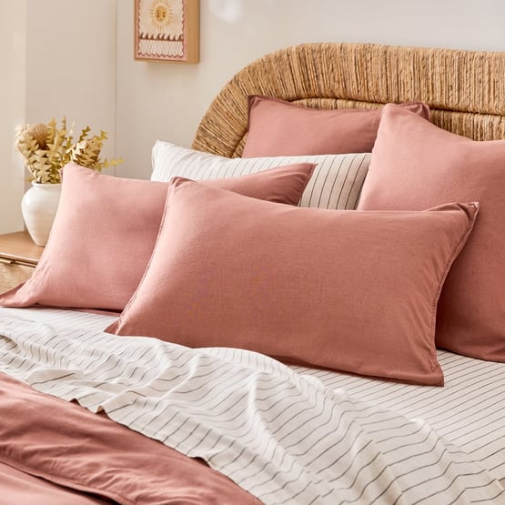 Washed Bamboo Linen Nutmeg Pillowcases