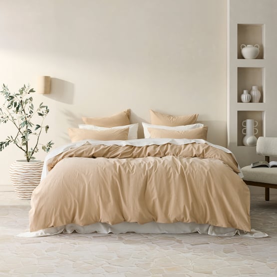 Stonewashed Cotton Sesame Quilt Cover Separates