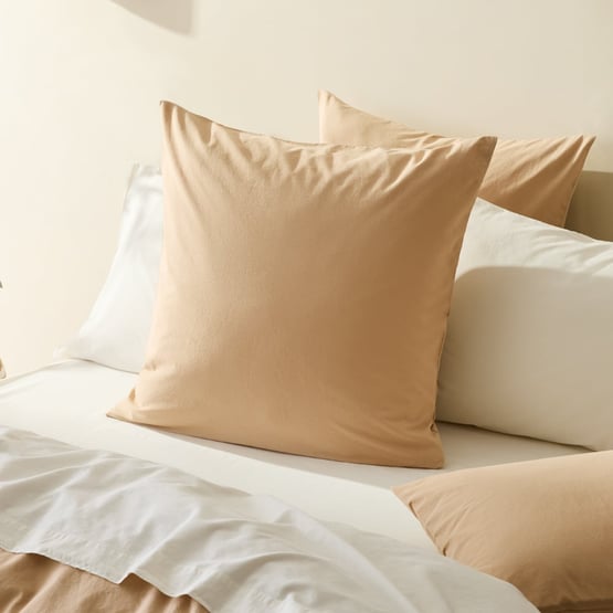 Stonewashed Cotton Sesame Pillowcases
