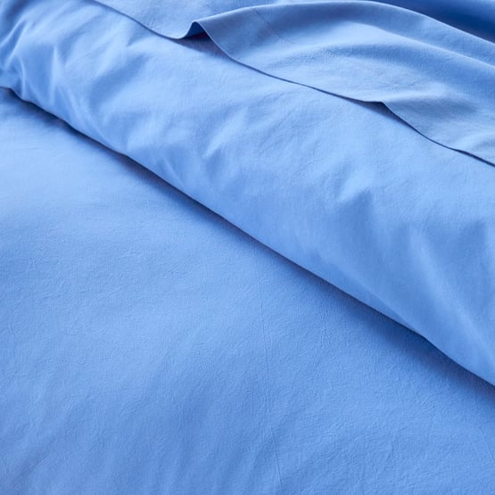 Stonewashed Cotton Cobalt Quilt Cover Seperates