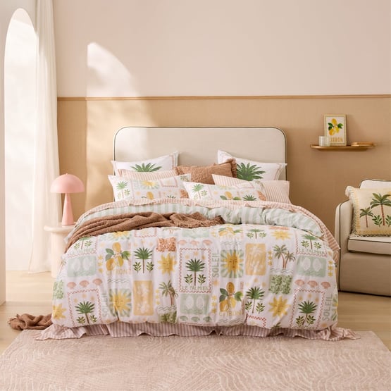 Le Palmier White Quilt Cover Set + Separates