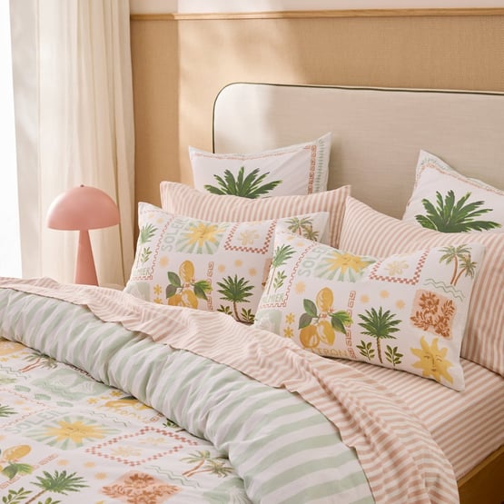 Le Palmier White Quilt Cover Set + Separates