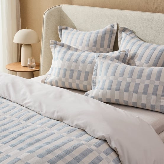 Sica Azure Check Pillowcases