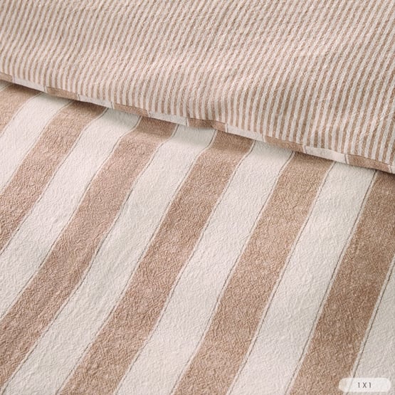 Linen Cotton Pecan Stripe Pillowcase