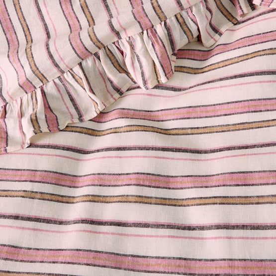 Linen Cotton Harlow Stripe Ruffle Quilt Cover Set + Separates