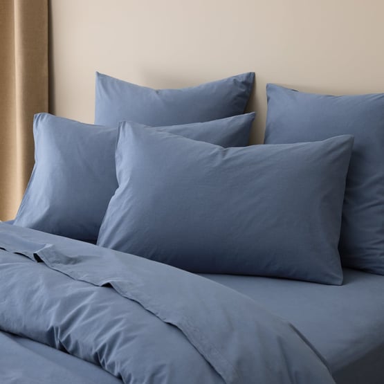 Stonewashed Cotton Bedlinen Bluestone Pillowcases