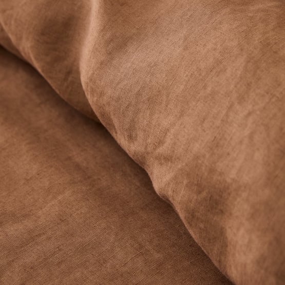 Vintaged Washed Linen Mocha Quilt Cover Separates