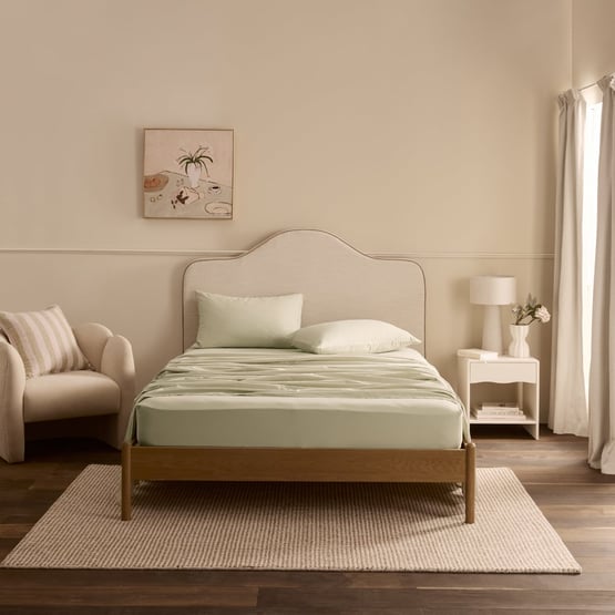 Stonewashed Cotton Pistachio Sheet Set