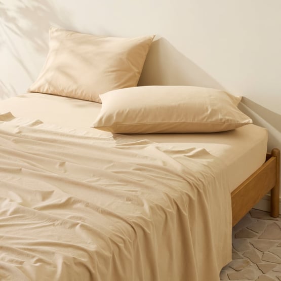 Stonewashed Cotton Sesame Sheet Separates