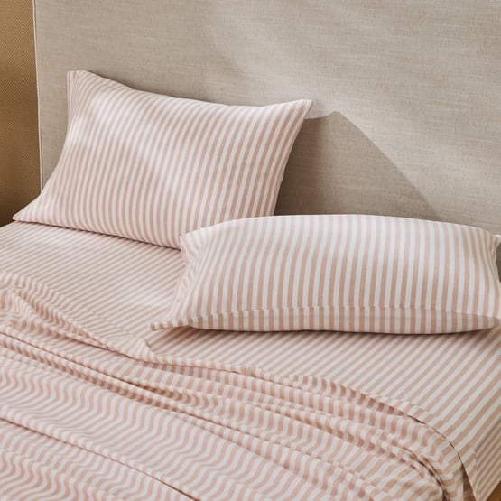 Yarn Dyed Latte Stripe Sheet Set