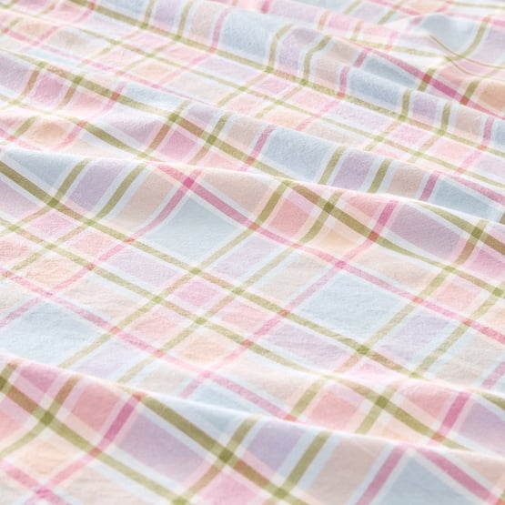Yarn Dyed Freesia Check Soft Purple Sheet Set