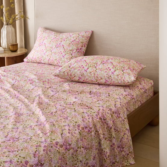 Sienna Floral Mauve Printed Sheet Set