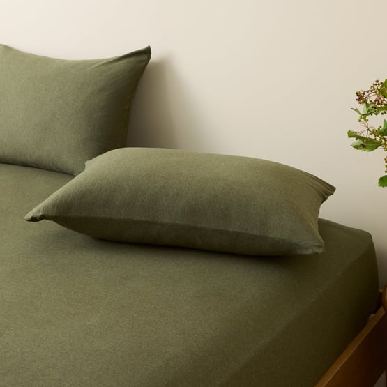 Ultra Soft Jersey Olive Pillowcases