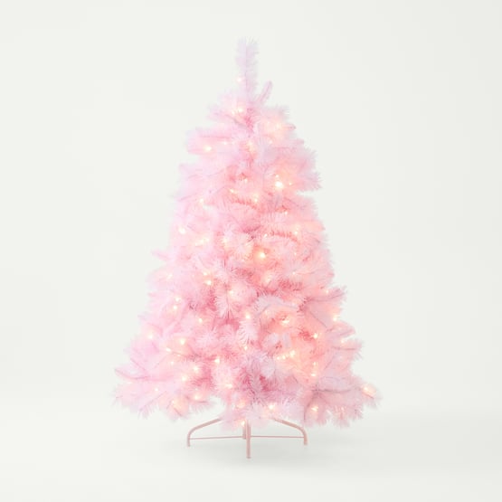 Whimsical Pink Pine LED Christmas Tree