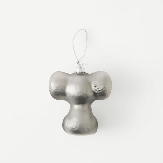 Vintage Glass Grey & Silver Koala Ornament