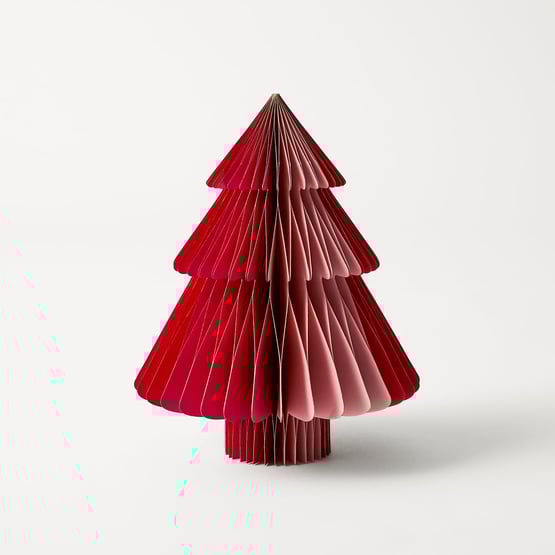 Honeycomb Paper Red & Pink Small Tree