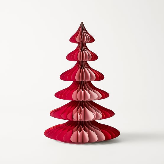 Honeycomb Paper Red & Pink Medium Tree