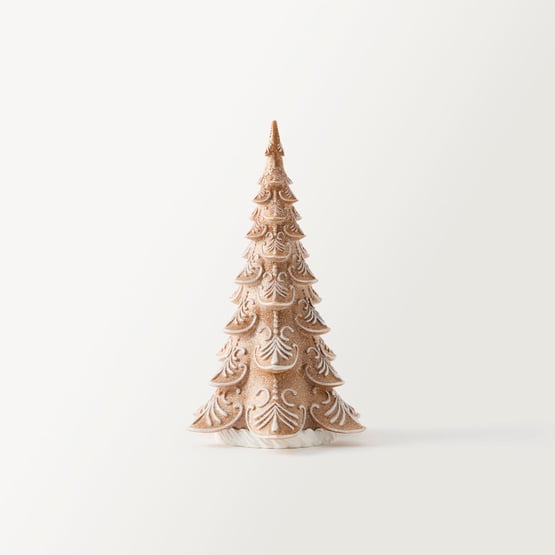 Frosted Gingerbread Brown & White Tree