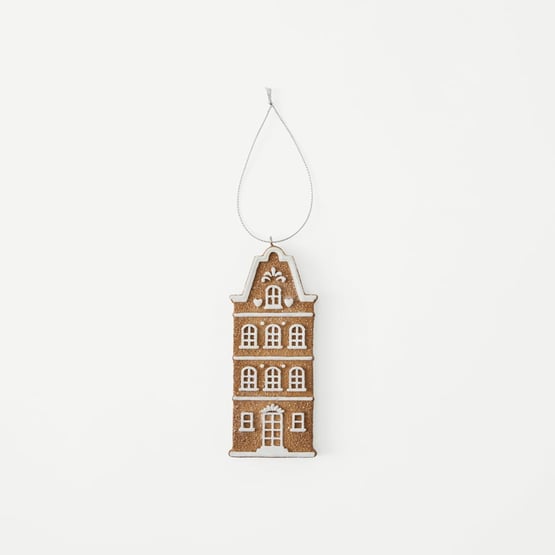Gingerbread Brown & White House Decoration