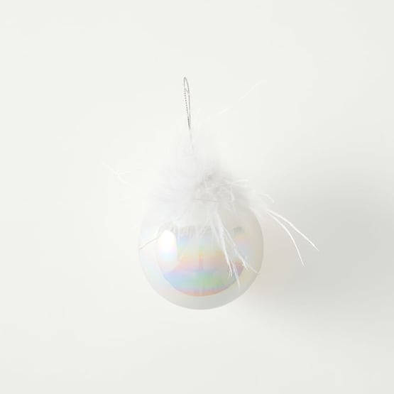 Pearl Vintage Fluffy Top Bauble