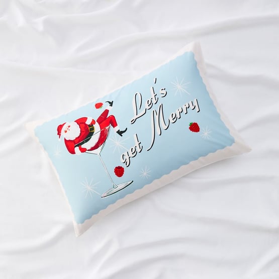 Let's Get Merry Text Pillowcase