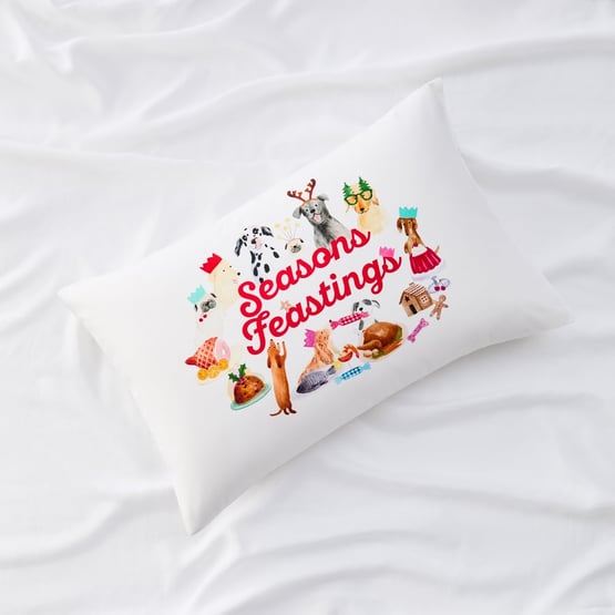 Seasons Feastings Text Pillowcase