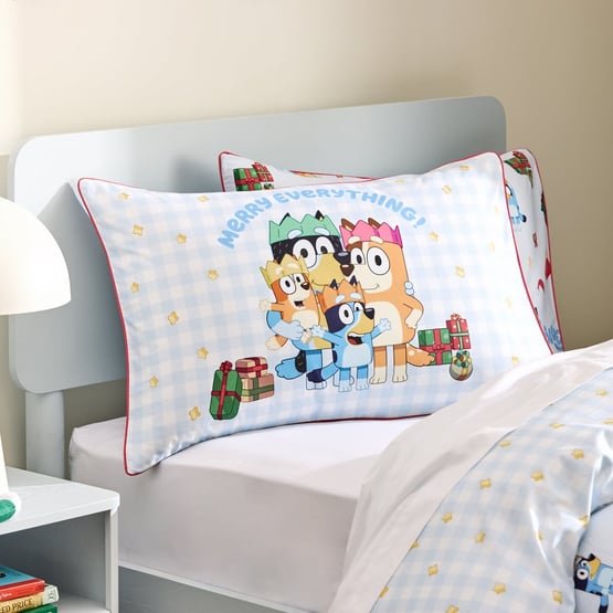 BBC Bluey Merry Everything Christmas Text Pillowcase