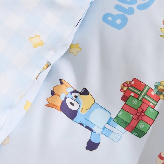 BBC Bluey Christmas Blue Quilt Cover Set