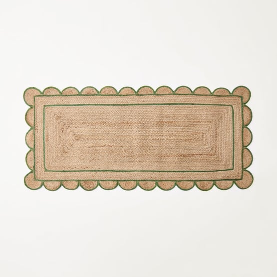 Jute & Forest Scalloped Indoor Runner
