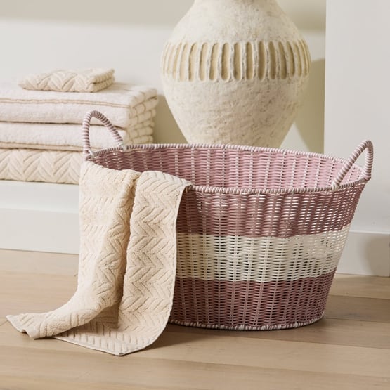 Eden Pink & White Wash Basket
