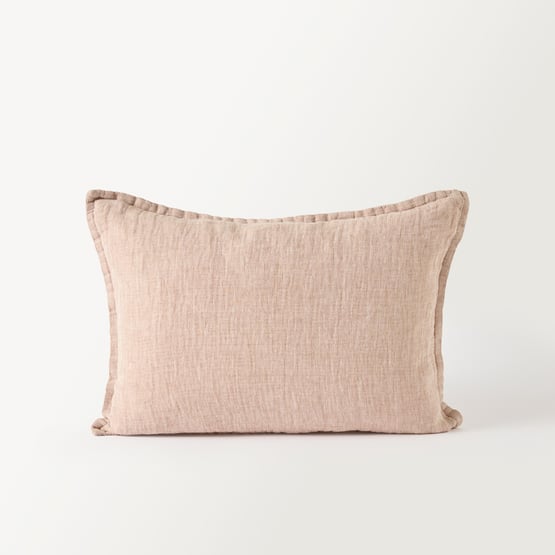 Belgian Hazelnut Marle Vintage Washed Linen Long Cushion