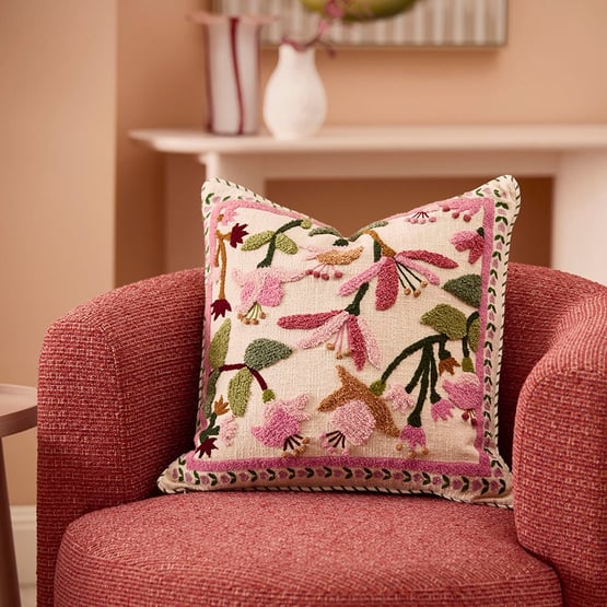 Greta Pink Tufted Cushion