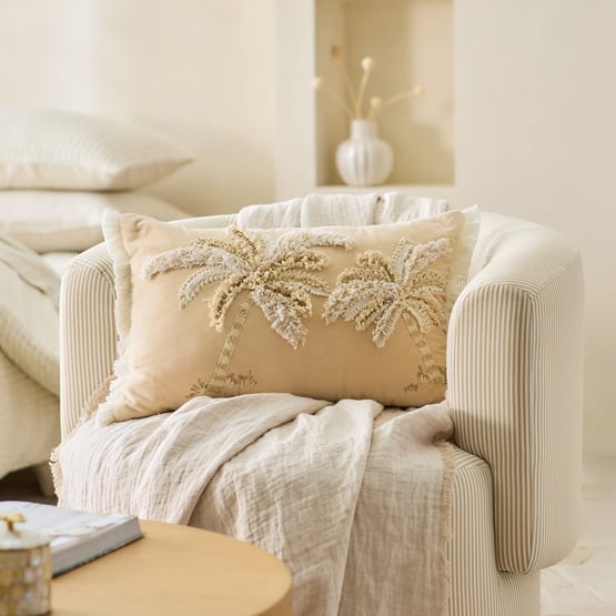 Kaia Sesame Velvet Cushion