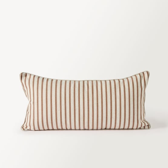 Tommy Natural & Brown Stripe Bolster Cushion