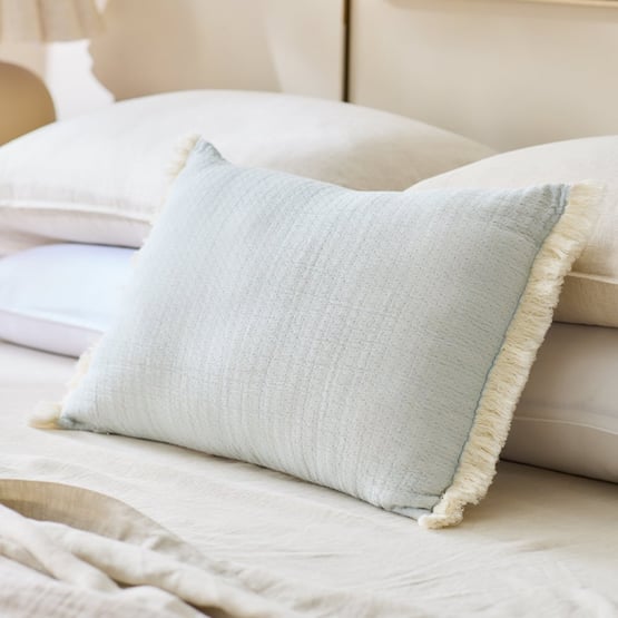 European Collection Elio Blue & White Cushion