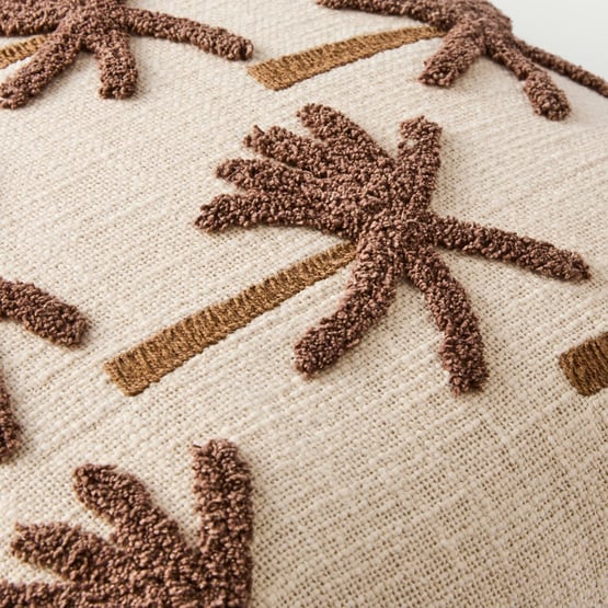 Palm Cacao Tufted Cushion