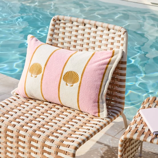 Lorne Pink Shell Outdoor Terry Cushion
