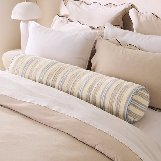 Marion Stripe Blue Bolster Cushion