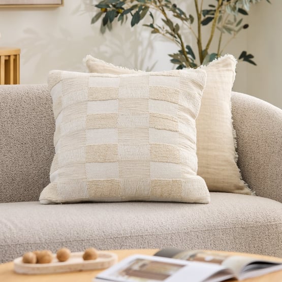 Chicago Natural Check Cushion