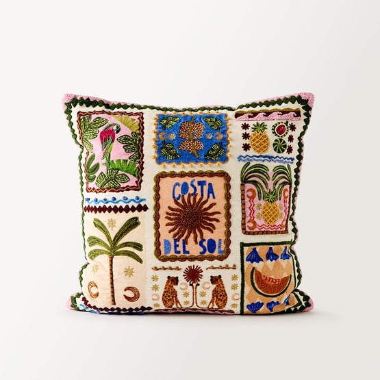 Costa Del Sol Postcard Cushion