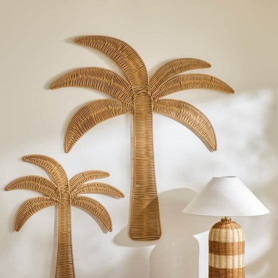 Natural Rattan Palm Wall Décor